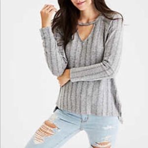 AEO soft and sexy plush pointelle sweater